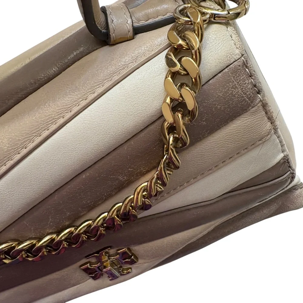 Tory Burch Kira Chevron Colorblock Top-Handle Satchel Bag Rare tlc